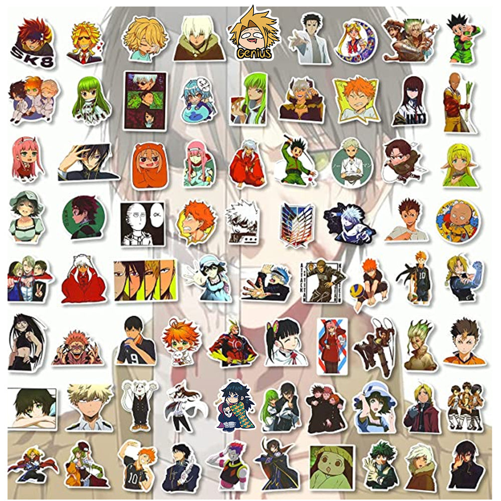50/100/200/300Pcs Mixed Anime Stickers