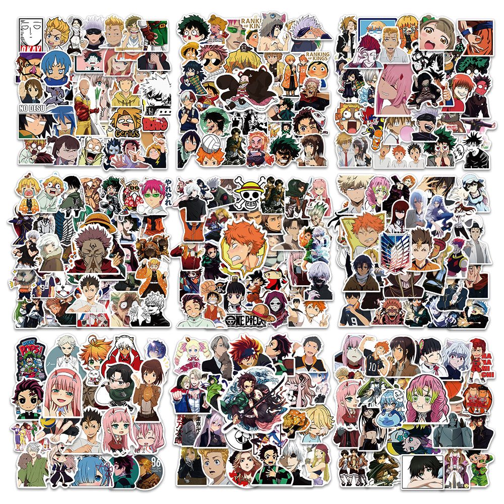50/100/200/300Pcs Mixed Anime Stickers